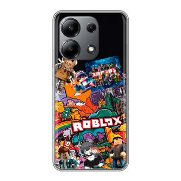 Силиконовый чехол на Xiaomi Redmi Note 13 4G с принтом Roblox Роблокс