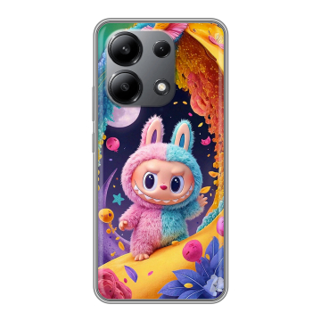 Силиконовый чехол на Xiaomi Redmi Note 13 4G с принтом Labubu Лабубу Силиконовый чехол на Xiaomi Redmi Note 13 4G с принтом Labubu Лабубу