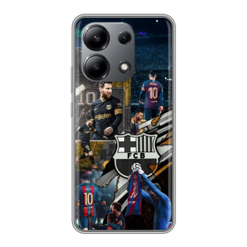 Силиконовый чехол на Xiaomi Redmi Note 13 4G с принтом Messi Barcelona