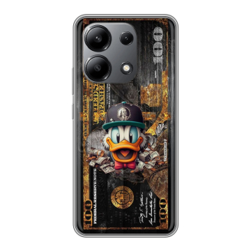 Силиконовый чехол на Xiaomi Redmi Note 13 4G с принтом Дональд Дак Доллар