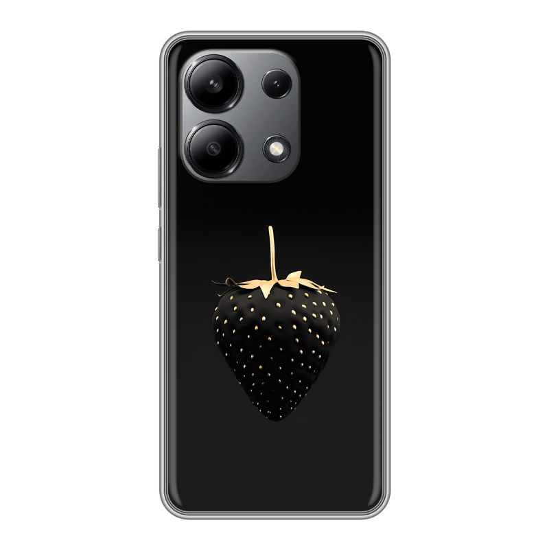 Силиконовый чехол на Xiaomi Redmi Note 13 4G с принтом Черная клубника Силиконовый чехол на Xiaomi Redmi Note 13 4G с принтом Черная клубника