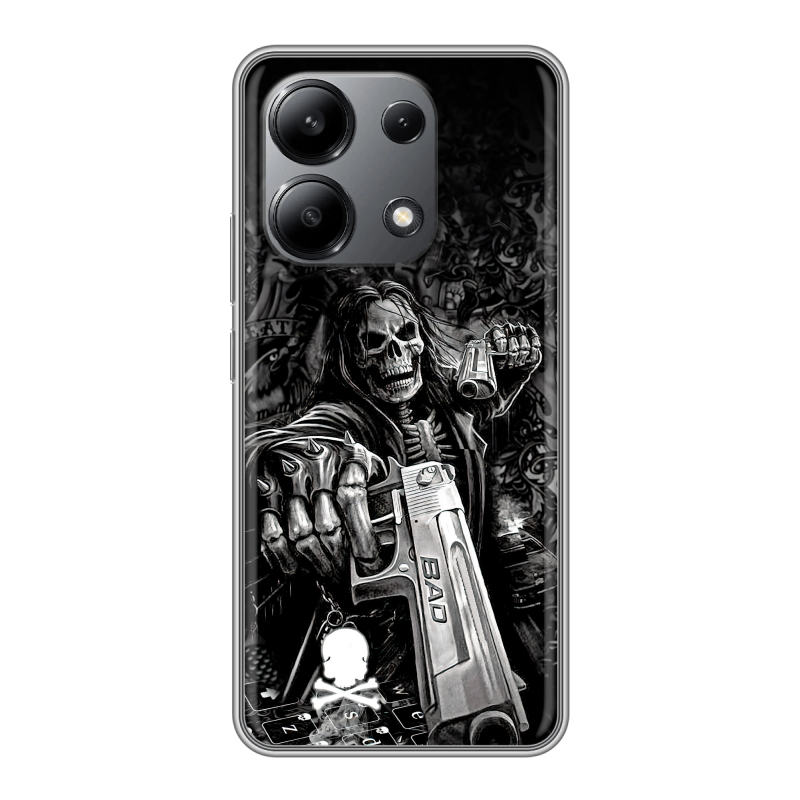 Силиконовый чехол на Xiaomi Redmi Note 13 4G с принтом Скелет Силиконовый чехол на Xiaomi Redmi Note 13 4G с принтом Скелет