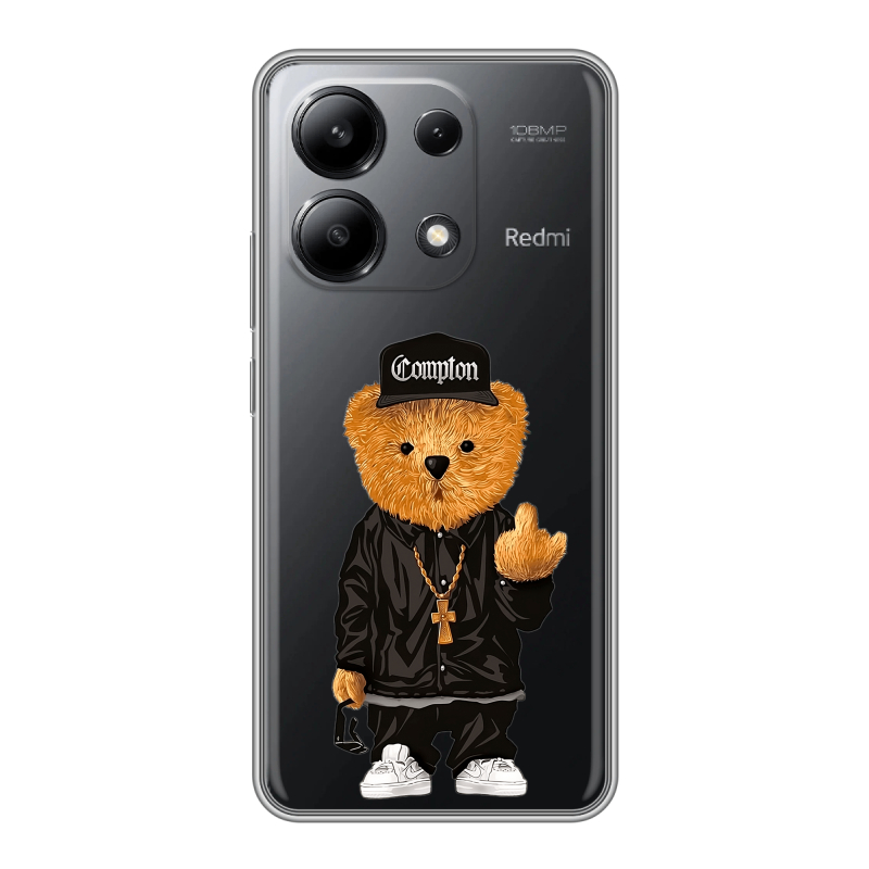 Силиконовый чехол на Xiaomi Redmi Note 13 4G с принтом Мишка Силиконовый чехол на Xiaomi Redmi Note 13 4G с принтом Мишка