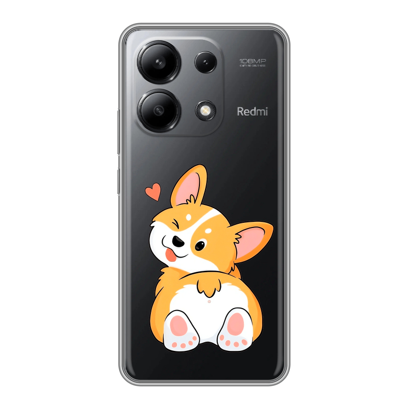 Силиконовый чехол на Xiaomi Redmi Note 13 4G с принтом Корги Силиконовый чехол на Xiaomi Redmi Note 13 4G с принтом Корги