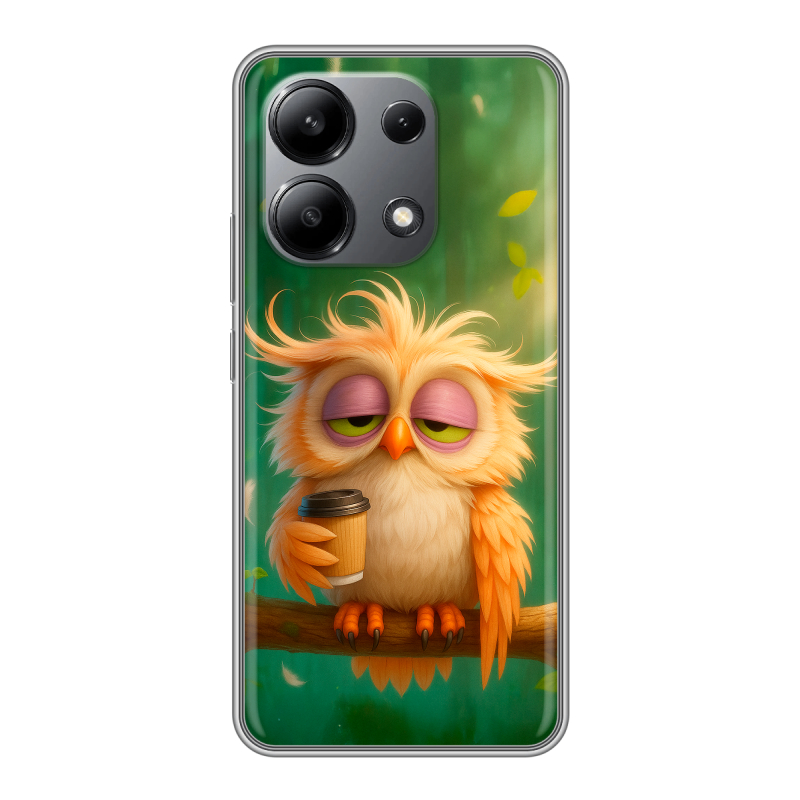 Силиконовый чехол на Xiaomi Redmi Note 13 4G с принтом сова Силиконовый чехол на Xiaomi Redmi Note 13 4G с принтом сова