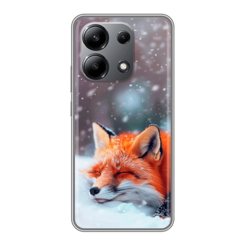 Силиконовый чехол на Xiaomi Redmi Note 13 4G с принтом лиса Силиконовый чехол на Xiaomi Redmi Note 13 4G с принтом лиса
