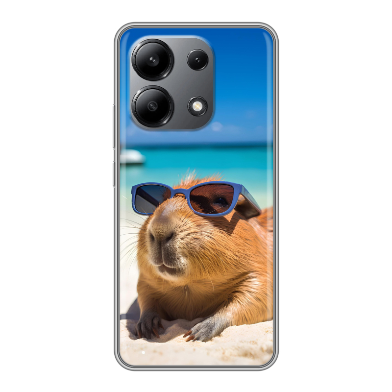 Силиконовый чехол на Xiaomi Redmi Note 13 4G с принтом Капибара Силиконовый чехол на Xiaomi Redmi Note 13 4G с принтом Капибара