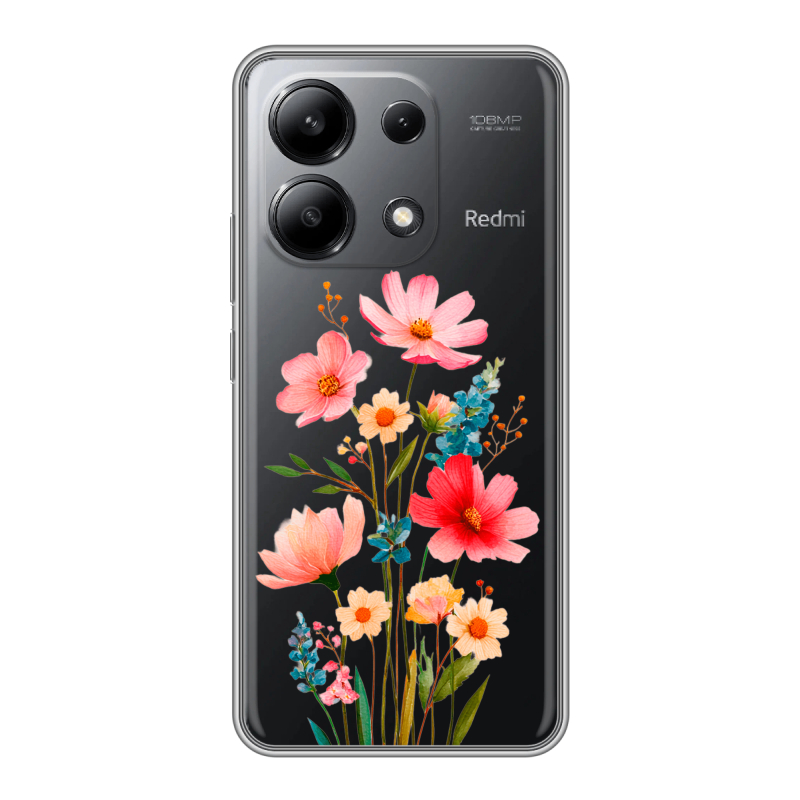 Силиконовый чехол на Xiaomi Redmi Note 13 4G с принтом Цветы Силиконовый чехол на Xiaomi Redmi Note 13 4G с принтом Цветы