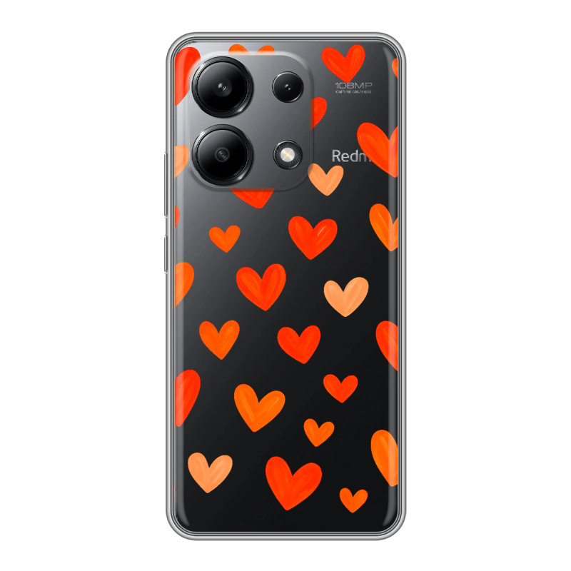 Силиконовый чехол на Xiaomi Redmi Note 13 4G с принтом Сердечки Силиконовый чехол на Xiaomi Redmi Note 13 4G с принтом Сердечки
