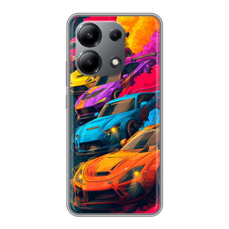 Силиконовый чехол на Xiaomi Redmi Note 13 4G с принтом Тачки Силиконовый чехол на Xiaomi Redmi Note 13 4G с принтом Тачки