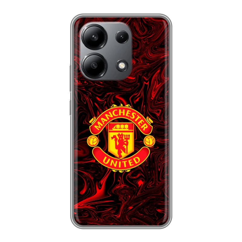 Силиконовый чехол на Xiaomi Redmi Note 13 4G с принтом Manchester United Силиконовый чехол на Xiaomi Redmi Note 13 4G с принтом Manchester United