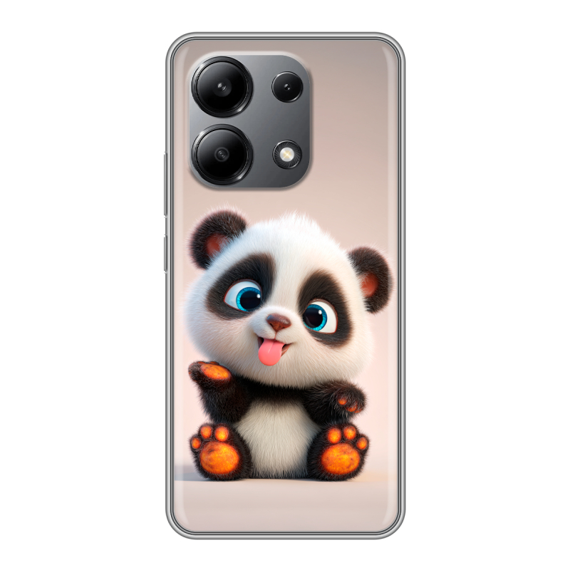 Силиконовый чехол на Xiaomi Redmi Note 13 4G с принтом милая панда Силиконовый чехол на Xiaomi Redmi Note 13 4G с принтом милая панда