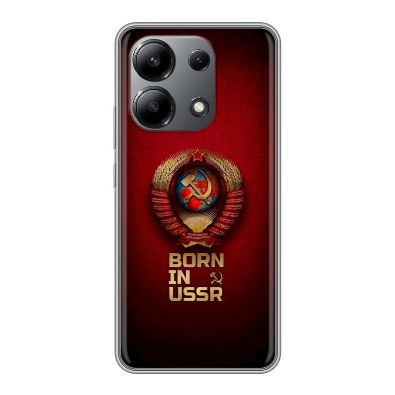 Силиконовый чехол на Xiaomi Redmi Note 13 4G с принтом Флаг Герб СССР Силиконовый чехол на Xiaomi Redmi Note 13 4G с принтом Флаг Герб СССР