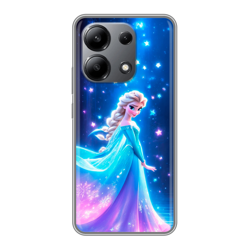 Силиконовый чехол на Xiaomi Redmi Note 13 4G с принтом Холодное сердце Frozen Силиконовый чехол на Xiaomi Redmi Note 13 4G с принтом Холодное сердце Frozen