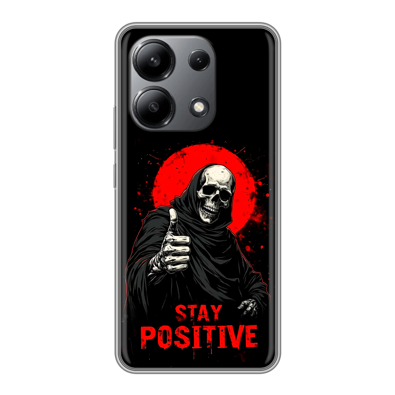 Силиконовый чехол на Xiaomi Redmi Note 13 4G с принтом смешной скелет Силиконовый чехол на Xiaomi Redmi Note 13 4G с принтом смешной скелет