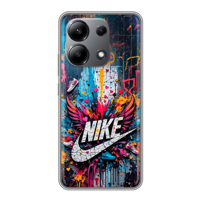 Силиконовый чехол на Xiaomi Redmi Note 13 4G с принтом Nike Найк Силиконовый чехол на Xiaomi Redmi Note 13 4G с принтом Nike Найк