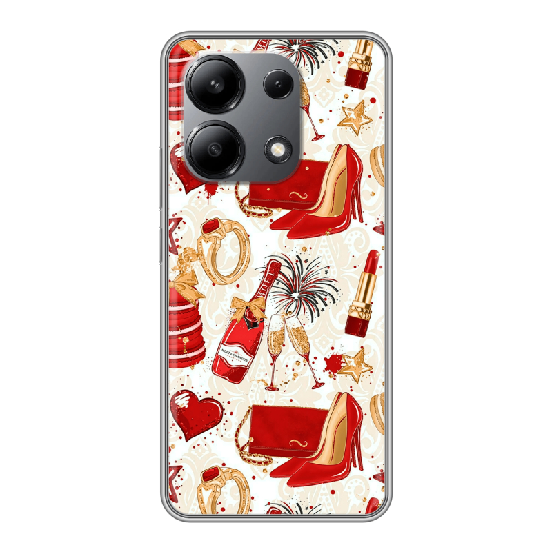 Силиконовый чехол на Xiaomi Redmi Note 13 4G с принтом Новый год Силиконовый чехол на Xiaomi Redmi Note 13 4G с принтом Новый год