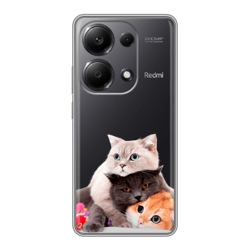 Силиконовый чехол на Xiaomi Redmi Note 13 Pro 4G с принтом Кошки Силиконовый чехол на Xiaomi Redmi Note 13 Pro 4G с принтом Кошки