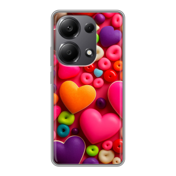 Силиконовый чехол на Xiaomi Redmi Note 13 Pro 4G с принтом Сердечки Силиконовый чехол на Xiaomi Redmi Note 13 Pro 4G с принтом Сердечки