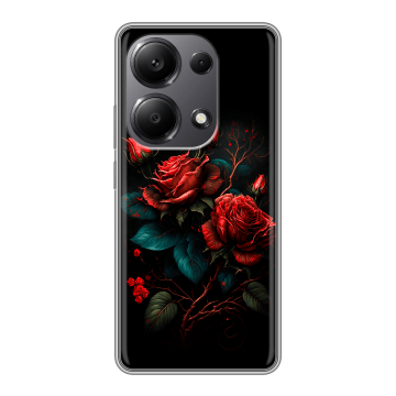 Силиконовый чехол на Xiaomi Redmi Note 13 Pro 4G с принтом Розы красные Силиконовый чехол на Xiaomi Redmi Note 13 Pro 4G с принтом Розы красные