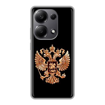 Силиконовый чехол на Xiaomi Redmi Note 13 Pro 4G с принтом Герб России золотой Силиконовый чехол на Xiaomi Redmi Note 13 Pro 4G с принтом Герб России золотой