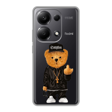 Силиконовый чехол на Xiaomi Redmi Note 13 Pro 4G с принтом Мишка Силиконовый чехол на Xiaomi Redmi Note 13 Pro 4G с принтом Мишка