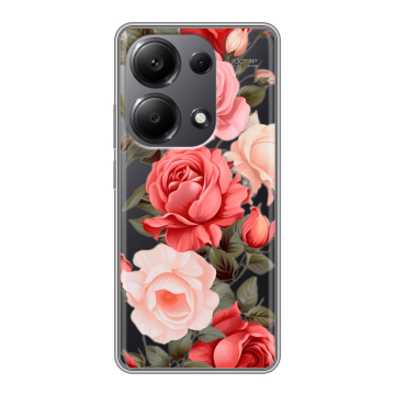 Силиконовый чехол на Xiaomi Redmi Note 13 Pro 4G с принтом Розы Силиконовый чехол на Xiaomi Redmi Note 13 Pro 4G с принтом Розы