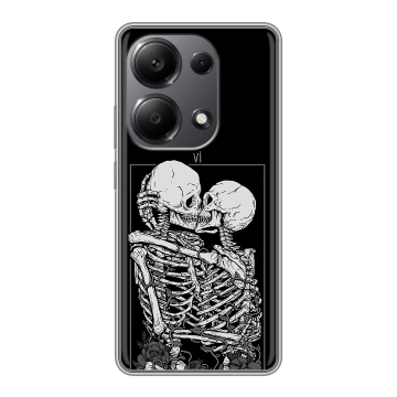 Силиконовый чехол на Xiaomi Redmi Note 13 Pro 4G с принтом Поцелуй скелетов Силиконовый чехол на Xiaomi Redmi Note 13 Pro 4G с принтом Поцелуй скелетов