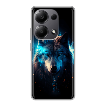 Силиконовый чехол на Xiaomi Redmi Note 13 Pro 4G с принтом Волк ночной