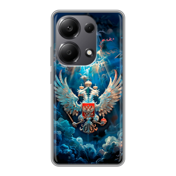 Силиконовый чехол на Xiaomi Redmi Note 13 Pro 4G с принтом Герб флаг России Силиконовый чехол на Xiaomi Redmi Note 13 Pro 4G с принтом Герб флаг России