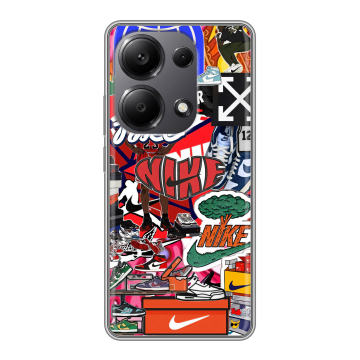 Силиконовый чехол на Xiaomi Redmi Note 13 Pro 4G с принтом Найк Nike яркий Силиконовый чехол на Xiaomi Redmi Note 13 Pro 4G с принтом Найк Nike яркий