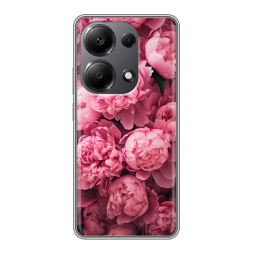 Силиконовый чехол на Xiaomi Redmi Note 13 Pro 4G с принтом цветы пионы Силиконовый чехол на Xiaomi Redmi Note 13 Pro 4G с принтом цветы пионы