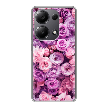 Силиконовый чехол на Xiaomi Redmi Note 13 Pro 4G с принтом лавандовые розы Силиконовый чехол на Xiaomi Redmi Note 13 Pro 4G с принтом лавандовые розы