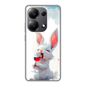 Силиконовый чехол на Xiaomi Redmi Note 13 Pro 4G с принтом кролик зайчик Силиконовый чехол на Xiaomi Redmi Note 13 Pro 4G с принтом кролик зайчик