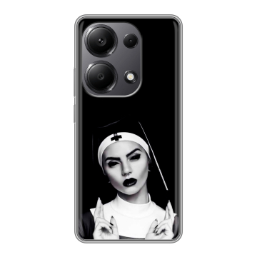 Силиконовый чехол на Xiaomi Redmi Note 13 Pro 4G с принтом монашка Силиконовый чехол на Xiaomi Redmi Note 13 Pro 4G с принтом монашка