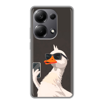 Силиконовый чехол на Xiaomi Redmi Note 13 Pro 4G с принтом утка в очках Силиконовый чехол на Xiaomi Redmi Note 13 Pro 4G с принтом утка в очках