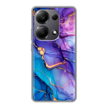 Силиконовый чехол на Xiaomi Redmi Note 13 Pro 4G с принтом синий мрамор Силиконовый чехол на Xiaomi Redmi Note 13 Pro 4G с принтом синий мрамор