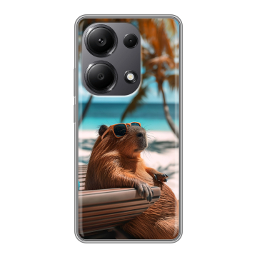 Силиконовый чехол на Xiaomi Redmi Note 13 Pro 4G с принтом Капибара Силиконовый чехол на Xiaomi Redmi Note 13 Pro 4G с принтом Капибара