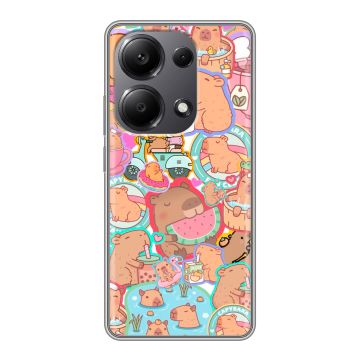 Силиконовый чехол на Xiaomi Redmi Note 13 Pro 4G с принтом капибары Силиконовый чехол на Xiaomi Redmi Note 13 Pro 4G с принтом капибары
