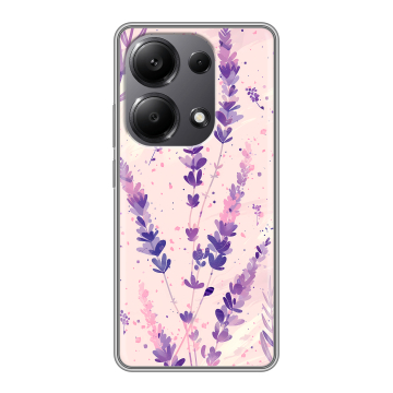 Силиконовый чехол на Xiaomi Redmi Note 13 Pro 4G с принтом цветы лаванда Силиконовый чехол на Xiaomi Redmi Note 13 Pro 4G с принтом цветы лаванда