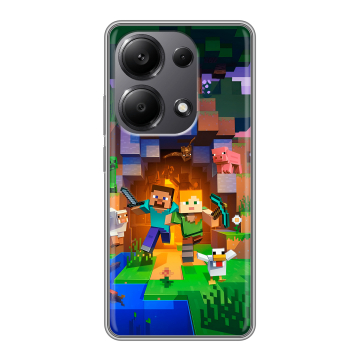 Силиконовый чехол на Xiaomi Redmi Note 13 Pro 4G с принтом Майнкрафт Minecraft Силиконовый чехол на Xiaomi Redmi Note 13 Pro 4G с принтом Майнкрафт Minecraft