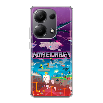 Силиконовый чехол на Xiaomi Redmi Note 13 Pro 4G с принтом Майнкрафт Minecraft Силиконовый чехол на Xiaomi Redmi Note 13 Pro 4G с принтом Майнкрафт Minecraft