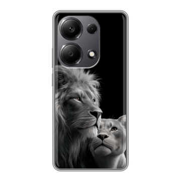 Силиконовый чехол на Xiaomi Redmi Note 13 Pro 4G с принтом Лев кошки Силиконовый чехол на Xiaomi Redmi Note 13 Pro 4G с принтом Лев кошки