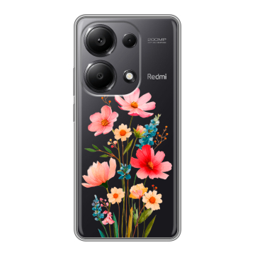Силиконовый чехол на Xiaomi Redmi Note 13 Pro 4G с принтом Цветы Силиконовый чехол на Xiaomi Redmi Note 13 Pro 4G с принтом Цветы