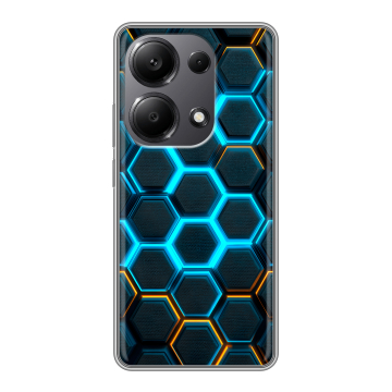 Силиконовый чехол на Xiaomi Redmi Note 13 Pro 4G с принтом Неоновые соты Силиконовый чехол на Xiaomi Redmi Note 13 Pro 4G с принтом Неоновые соты