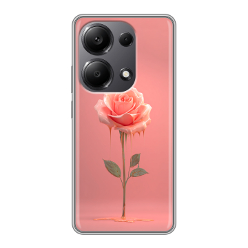 Силиконовый чехол на Xiaomi Redmi Note 13 Pro 4G с принтом Розовая роза Силиконовый чехол на Xiaomi Redmi Note 13 Pro 4G с принтом Розовая роза