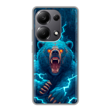 Силиконовый чехол на Xiaomi Redmi Note 13 Pro 4G с принтом Медведь Силиконовый чехол на Xiaomi Redmi Note 13 Pro 4G с принтом Медведь