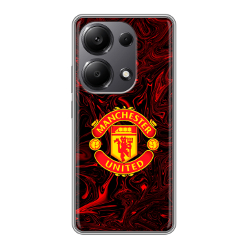 Силиконовый чехол на Xiaomi Redmi Note 13 Pro 4G с принтом Manchester United Силиконовый чехол на Xiaomi Redmi Note 13 Pro 4G с принтом Manchester United