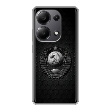 Силиконовый чехол на Xiaomi Redmi Note 13 Pro 4G с принтом Герб Флаг СССР