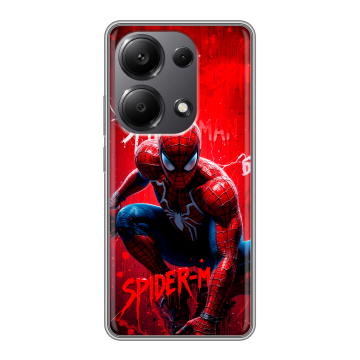Силиконовый чехол на Xiaomi Redmi Note 13 Pro 4G с принтом Spiderman Человек паук Силиконовый чехол на Xiaomi Redmi Note 13 Pro 4G с принтом Spiderman Человек паук